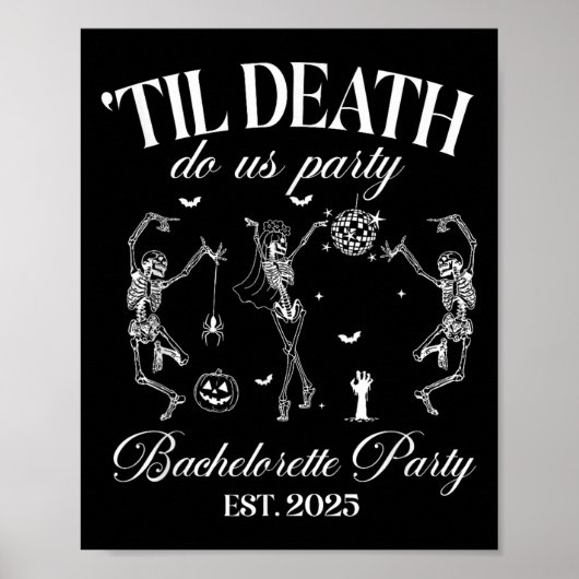 Til Death Do Uns Party Retro Halloween Bachelorett Poster (Vorne)