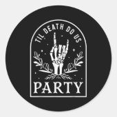 Til Death Do Uns Party Retro Halloween Bachelorett Runder Aufkleber (Vorderseite)