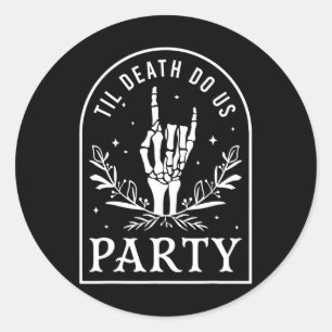 Til Death Do Uns Party Retro Halloween Bachelorett Runder Aufkleber
