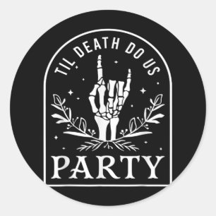 Til Death Do Uns Party Retro Halloween Bychelorett Runder Aufkleber