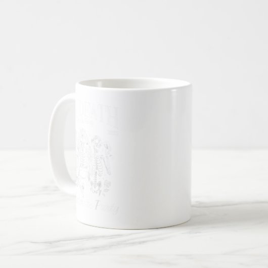 Til Death Do Uns Party Retro Skeleton Bachelorette Kaffeetasse (Vorderseite Links)