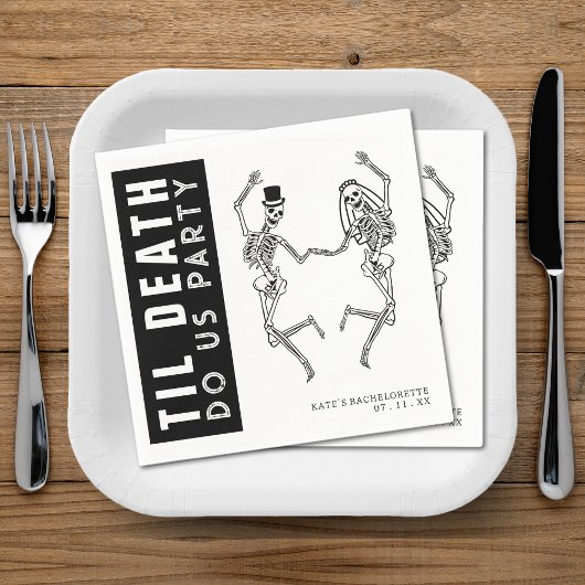 Til Death Do Uns Party Skeleton Couple Bachelorett Serviette