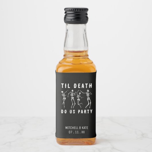 Til Death Do Uns Party Skeletton Junggeselinnen-Ab Alkoholflaschenetikett (Vorderseite)