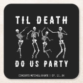 Til Death Do Uns Party Skeletton Junggeselinnen-Ab Rechteckiger Pappuntersetzer (Vorderseite)