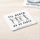 Til Death Do Uns Party Skeletton Junggeselinnen-Ab Rechteckiger Pappuntersetzer (angewinkelt)