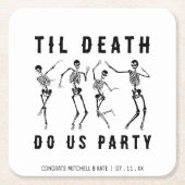 Til Death Do Uns Party Skeletton Junggeselinnen-Ab Rechteckiger Pappuntersetzer (Vorderseite)