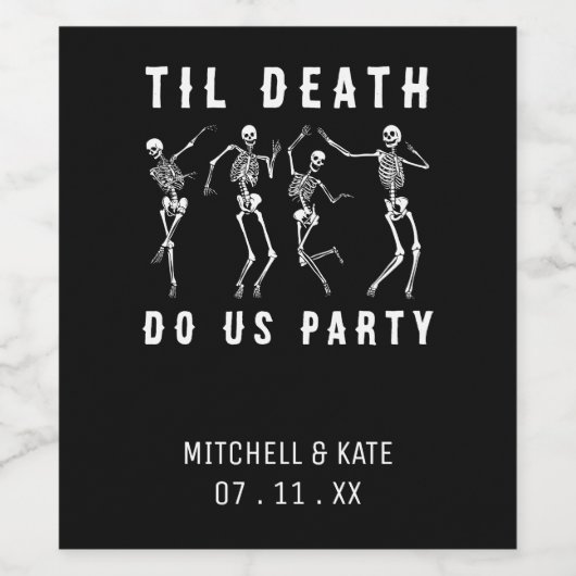 Til Death Do Uns Party Skeletton Junggeselinnen-Ab Weinetikett (Einzelnes Label)