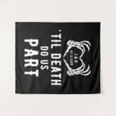 Til Death Do Uns Teil Background Wedding Party Cus Wandteppich (Vorderseite (Horizontal))