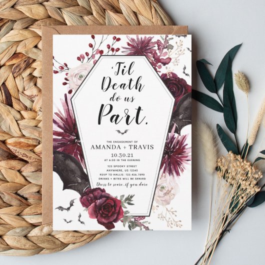 Til Death Do Uns Teil Engagement Party-Sarg Einladung