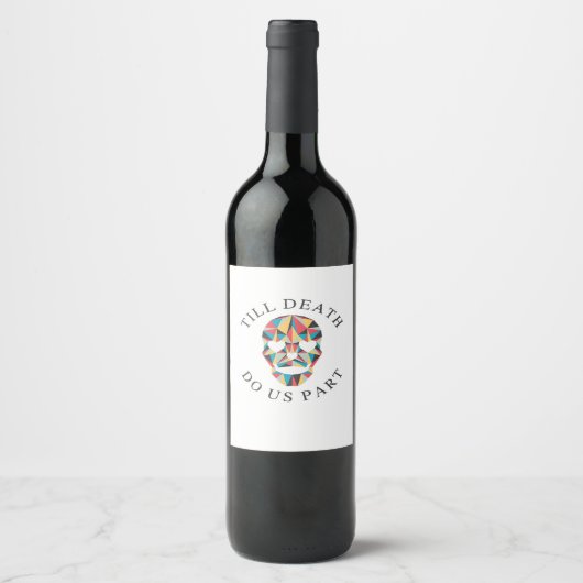 Til Death Do us Funny & Classic Halloween Weinetikett (Vorderseite)