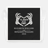 Til Death Do us Part Black Gothic Wedding Serviette