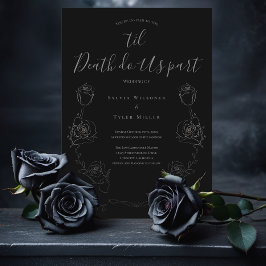 Til Death Do us Part Black Gray Gothic Wedding Einladung