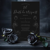 Til Death Do us Part Black Gray Gothic Wedding Einladung