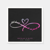 Til Death Do us Part Black & Pink Infinity Symbol Serviette (Vorderseite)