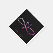Til Death Do us Part Black & Pink Infinity Symbol Serviette (Ecke)
