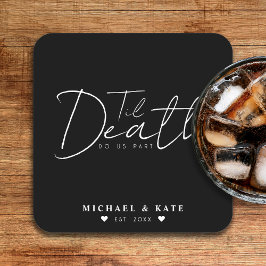 Til Death Do us Part Black Wedding Rechteckiger Pappuntersetzer