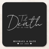 Til Death Do us Part Black Wedding Rechteckiger Pappuntersetzer (Vorderseite)