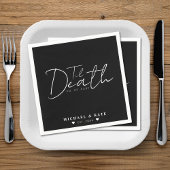 Til Death Do us Part Black Wedding Serviette