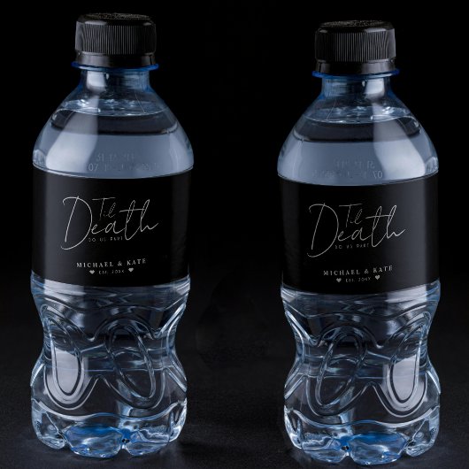 Til Death Do us Part Black Wedding Wasserflaschenetikett