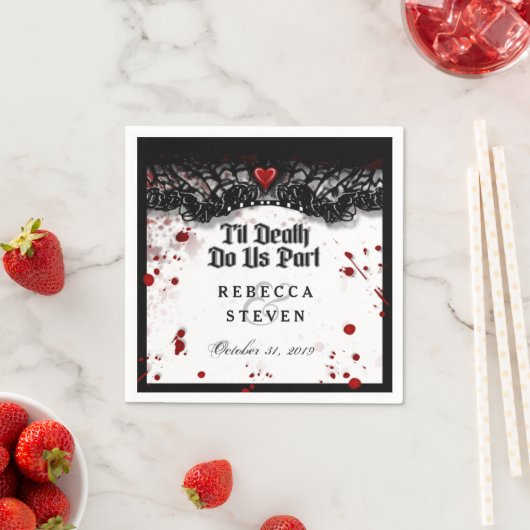 Til Death Do us Part Blood Spritzer Halloween Serviette (Beispiel)