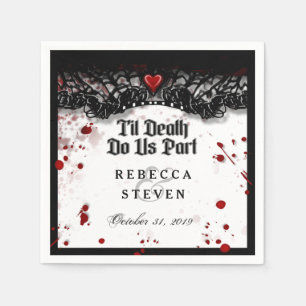 Til Death Do us Part Blood Spritzer Halloween Serviette