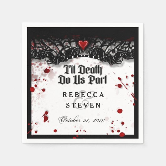 Til Death Do us Part Blood Spritzer Halloween Serviette (Vorderseite)