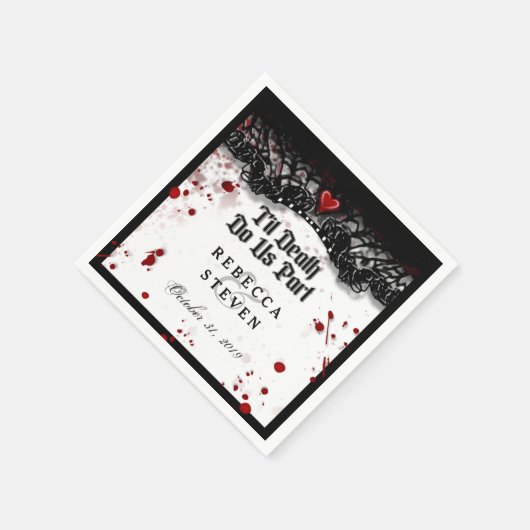 Til Death Do us Part Blood Spritzer Halloween Serviette (Ecke)