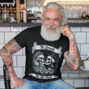 Til Death Do us Part: Bride & Groom Skelett T-Shirt