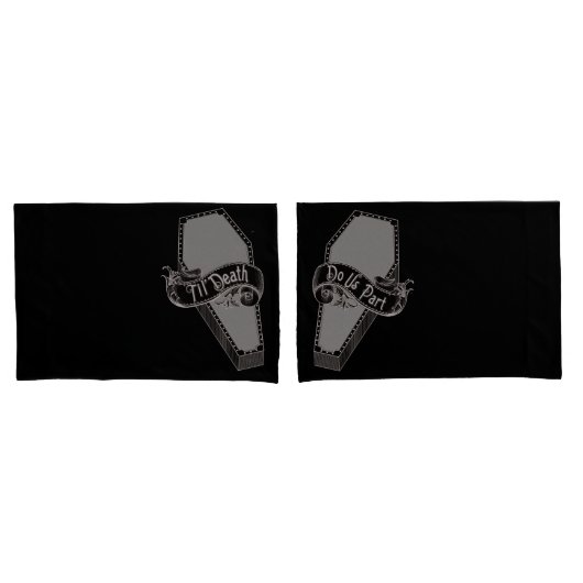 Til' Death Do us Part Coffin Pillowcases Kissenbezug (Vorderseite-Set)