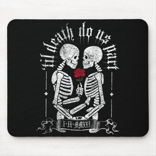 Til Death Do Us Part Couple Skeleton Halloween Men Mousepad (Vorne)