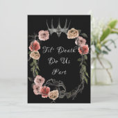 Til Death Do us Part Elegante Rose Halloween Gothi Einladung (Stehend Vorderseite)