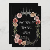 Til Death Do us Part Elegante Rose Halloween Gothi Einladung (Vorne/Hinten)