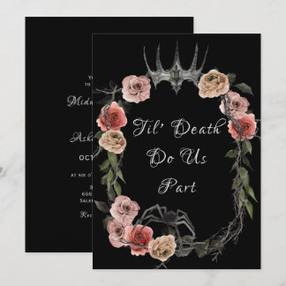 Til Death Do us Part Elegante Rose Halloween Gothi Einladung