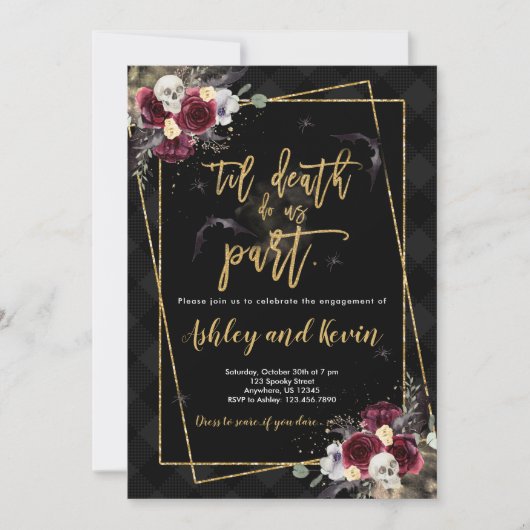 Til Death Do us Part Engagement Party Einladung (Vorderseite)