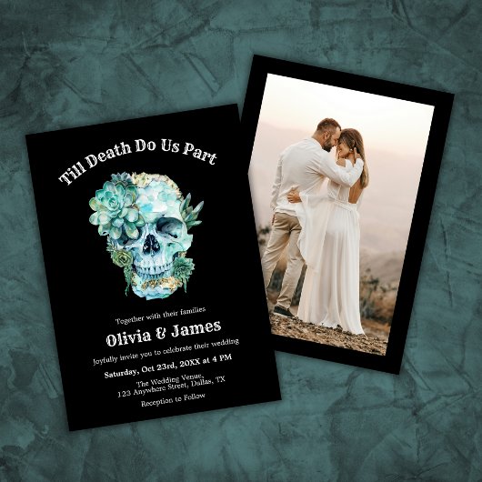 Til Death Do us Part Foto Halloween Hochzeit Einladung
