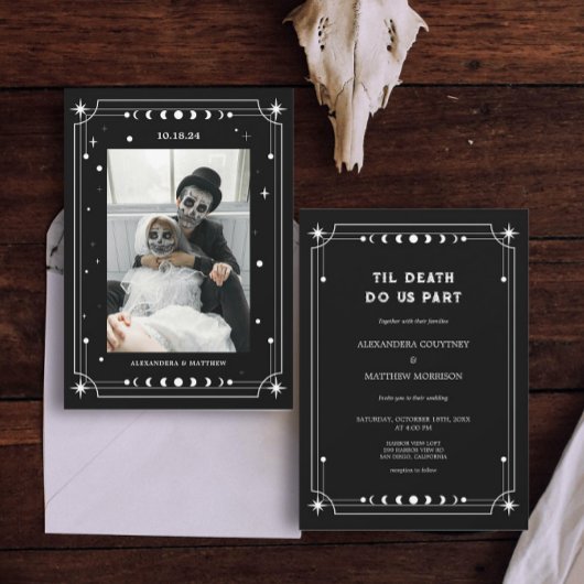 Til Death Do us Part Foto Halloween Hochzeit Einladung