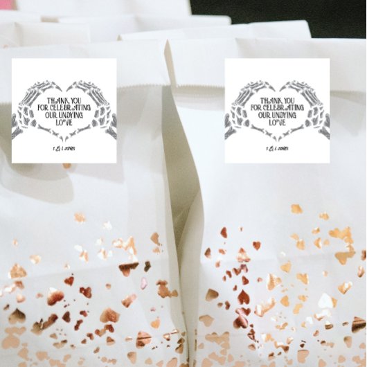 Til Death Do us Part | GASTGESCHENK | B+W Quadratischer Aufkleber