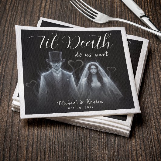 Til Death Do us Part Ghost Gothic Wedding Serviette