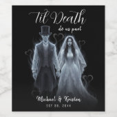 Til Death Do us Part Ghost Gothic Wedding Weinetikett (Einzelnes Label)