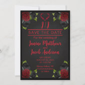 Til Death Do us Part Goth Save the Date schwarz Einladung (Vorderseite)