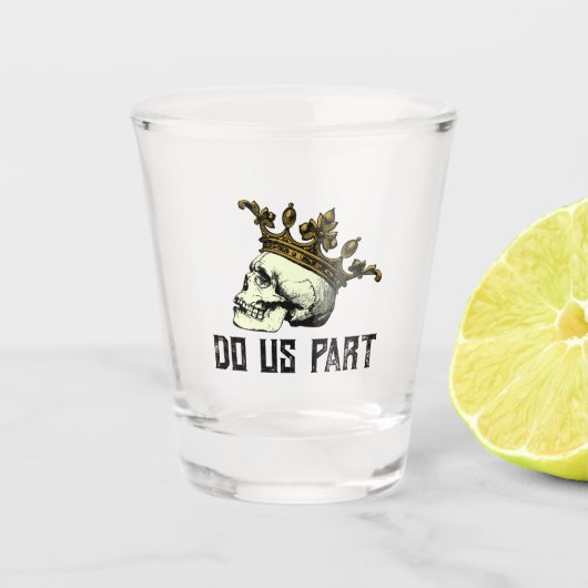 Til Death Do us Part Gotheen Skull mit Krone Schnapsglas (Vorderseite)