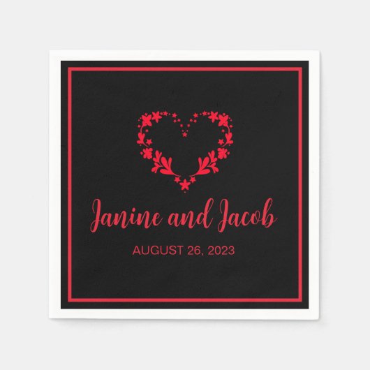 Til Death Do us Part Gothic Black and Red Serviette (Vorderseite)