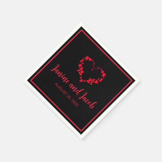 Til Death Do us Part Gothic Black and Red Serviette (Ecke)