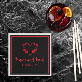 Til Death Do us Part Gothic Black and Red Serviette