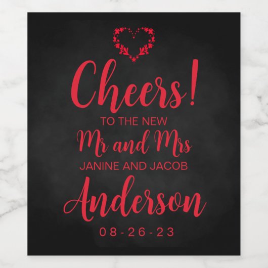 Til Death Do us Part Gothic Black and Red Weinetikett (Einzelnes Label)