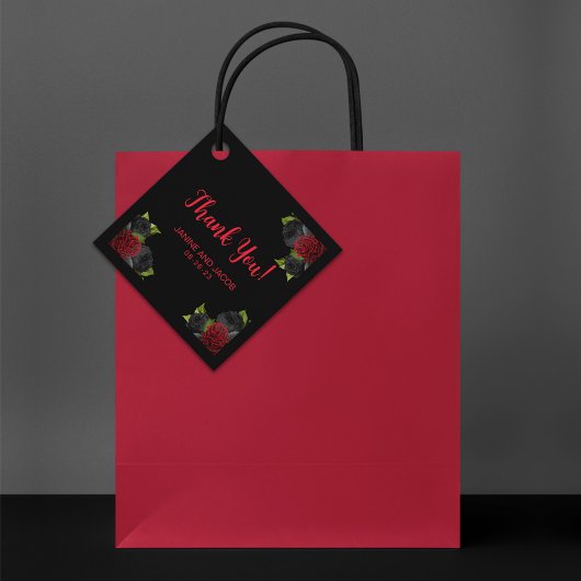 Til Death Do us Part Gothic Black and Rote Rose Geschenkanhänger