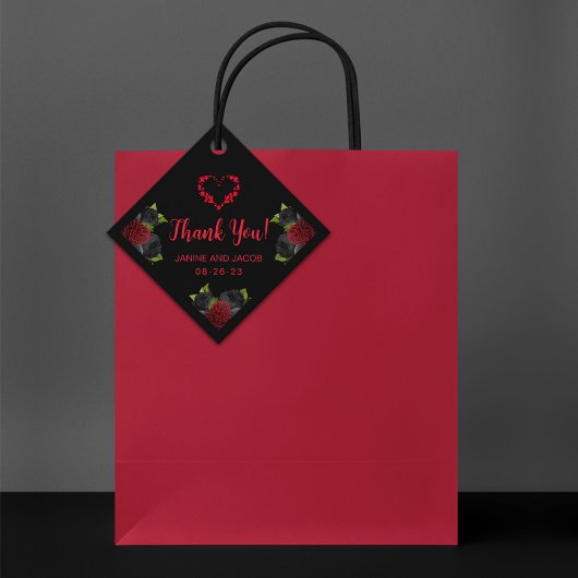 Til Death Do us Part Gothic Black and Rote Rose Geschenkanhänger