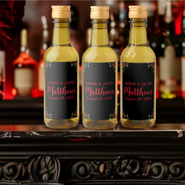 Til Death Do us Part Gothic Black and Rote Rosen Weinetikett