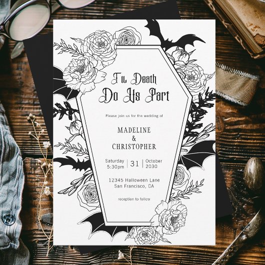 Til Death Do us Part Gothic Floral Wedding Einladung