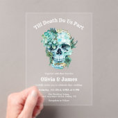 Til Death Do us Part Gothic Halloween Hochzeit Acryleinladungen (Insitu (Handheld))